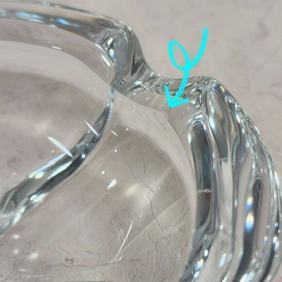 2 - Cristal d'Arques 4.25" Genuine Lead Crystal Glass Ashtray - Picture 9 of 11